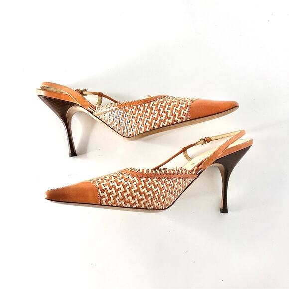 NEW Vintage Prada Fringe and Buckle Detail Slingback Pointed Toe Pumps 38 - Picture 5 of 8